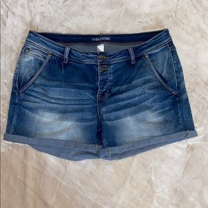 Maurices plus button fly jean shorts
